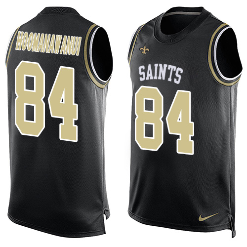 Men's Limited Michael Hoomanawanui Nike Jersey Black - #84 Player Name & Number Tank Top NFL New Orleans Saints